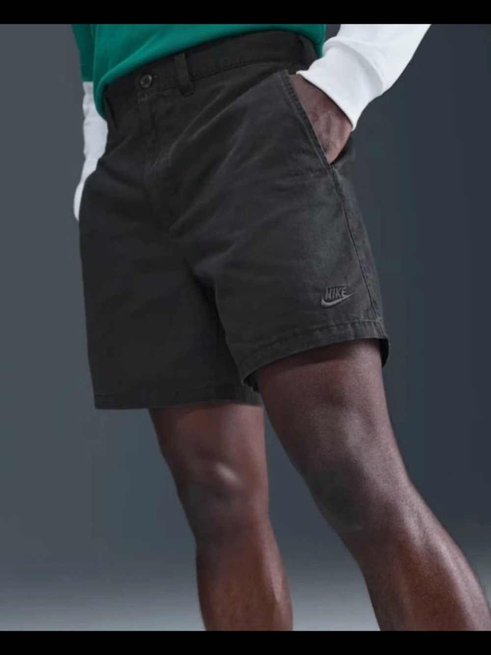 Nike Black Flat-Front Men's Shorts